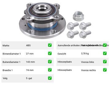 Wiellager MINI Paceman Cooper D ALL4 (R61) Van 2012-03 tot 2, Verzenden, Nieuw, Mini