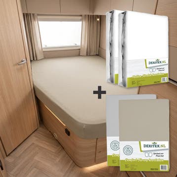 Textielpakket Frans bed - 2 moltons met 2 hoeslakens - links, Eenpersoons, Verzenden, Nieuw, Wit