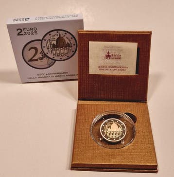 Vaticaan. 2 Euro 2025 Michelangelo Proof (Zonder