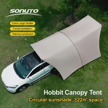 Ruime Camping Tent 22m² Zon- en Regenbescherming voor 8-10 P, Verzenden, Nieuw