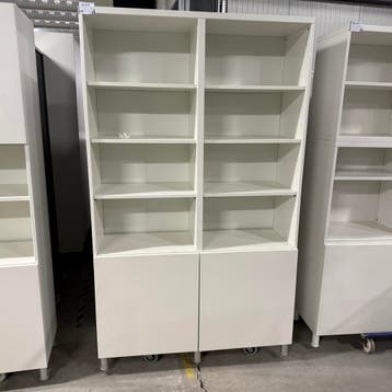 Witte houten opbergkast - 203x120x42 cm, Huis en Inrichting, Kasten | Overige, Ophalen of Verzenden, Nieuw