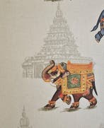 Indiase boheemse stof met majesteitelijke olifanten, gemaakt