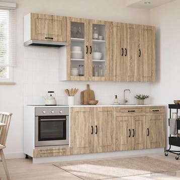 vidaXL Keukenblok KALMAR 8 st Sonoma Eiken Bewerkt hout, Verzenden, Nieuw, Bruin