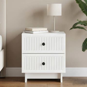 vidaXL Nachtkastje met lade Wit 43 x 34,5 x 47,5 cm Bewerkt, Minder dan 45 cm, Verzenden, Nieuw, Minder dan 55 cm