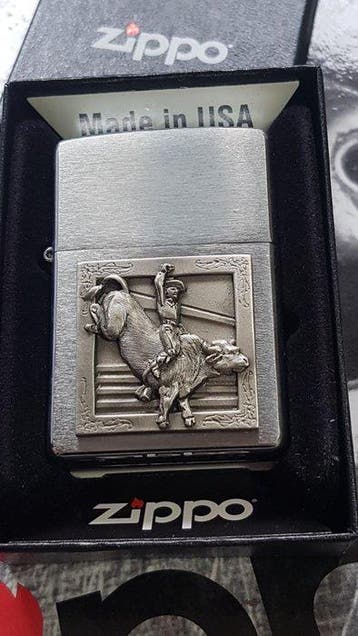 Zippo - Bull rider plaque - Zonder minimumprijs - Aansteker, Nieuw