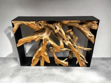 Sidetable Camiel boomstam teak | World of Brosi, Ophalen of Verzenden, Nieuw