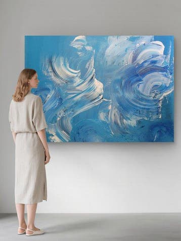 Laura Capellini Art - BLUE MIND#83 -NO RESERVE-XL Acrylic