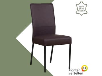 Leren eetkamerstoel Real - Toledo Merlin (donkerpaars) -, Huis en Inrichting, Stoelen, Overige kleuren, Nieuw, Ophalen of Verzenden