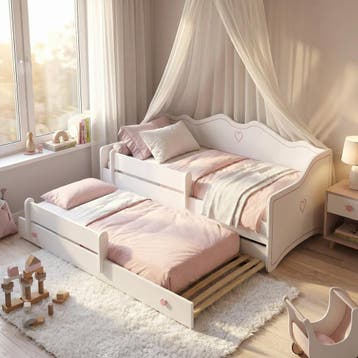 Kinderslaapbank | Hout 80x160cm | Gratis Verzending | Laa..., 85 tot 100 cm, Nieuw, Ophalen of Verzenden, Matras