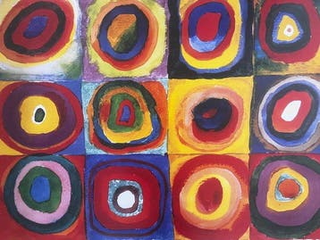 Kandinsky - Farbstudie quadrate mit konzentrischen rigen -