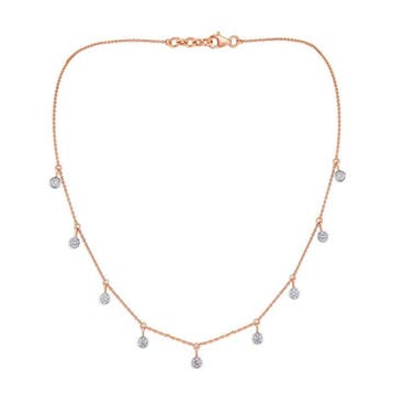 Ketting - 18 karaat Roségoud - 0.87ct. tw. Diamant