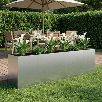 vidaXL Plantenbak zilver 200 x 40 x 60 cm Gegalvaniseerd, Tuin en Terras, Verzenden, Minder dan 60 cm, Nieuw, Metaal