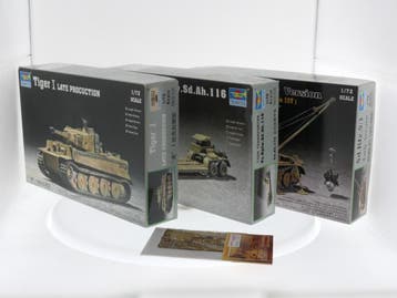 Schaal 1:72 Trumpeter Nrs. 07244 07249 07253 3 bouwpakket..., Hobby en Vrije tijd, Modelbouw | Auto's en Voertuigen, Ophalen of Verzenden