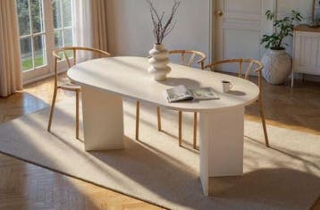 Asir 353NRD1126 Eettafel Hout Wit AFHAAL voor 185, Ophalen, 50 tot 100 cm, 150 tot 200 cm, Nieuw