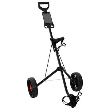 vidaXL Golf trolley Zwart IJzer Opvouwbaar, Sport en Fitness, Golf, Verzenden, Nieuw