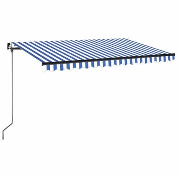 vidaXL Handmatig knikarmscherm met solar LED 4,5 x 3,5 m, Verzenden, Nieuw
