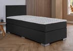 ACTIE! 1-Persoons boxspring Cannes 90 200 Zwart, 90 cm, Eenpersoons, Verzenden, Zwart