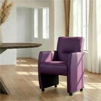 Leren eetkamerstoel Pleasure - Toledo Aubergine (paars) -, Ophalen of Verzenden, Nieuw, Leer, Eigentijds, Modern