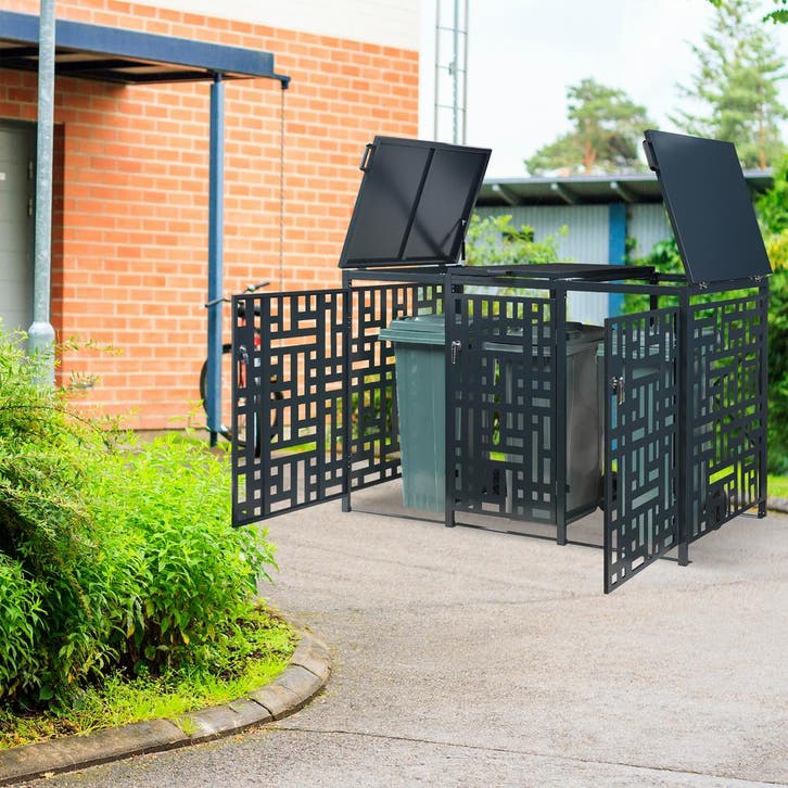 Containerombouw Bernalda voor 3 containers 240L antraciet ca, Tuin en Terras, Bergingen en Tuinkasten, Verzenden