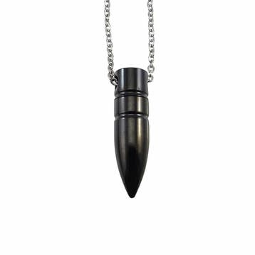 Ashanger, assieraad kogel rvs zwart, Sieraden, Tassen en Uiterlijk, Nieuw, Zwart, Overige materialen, Kruis of Symbool