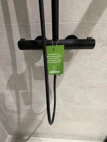 doucheset Ben Lavion gestructureerd zwart 0009 - 36, Doe-het-zelf en Verbouw, Ophalen, Nieuw, Douche