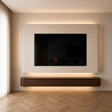 Dulce Japandi Tv-meubel 240 x 32 x 28 cm - Walnoot, Ophalen of Verzenden, Nieuw