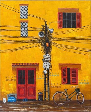 Nguyen Robert (1958) - Connexions Urbaines 100 80 cm