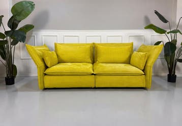 Vitra Mariposa Gele Design Bank 2,5-zitsbank, Tweepersoons, Ophalen of Verzenden, Zo goed als nieuw, Rechte bank