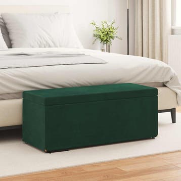 vidaXL Kruk Donkergroen 101 x 41 x 40 cm Velvet en, Verzenden, Nieuw