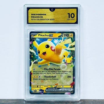 Pokémon Graded card - Pikachu ex 053 - 30th Anniversary –, Nieuw