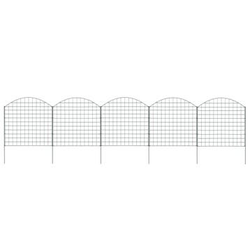 vidaXL Schuttingset gebogen 77,5x78,5 cm groen, Tuin en Terras, Schuttingen, Verzenden, Nieuw, IJzer, Minder dan 1 meter