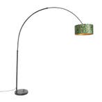 Botanische booglamp zwart velours kap pauw dessin 50 cm -, Huis en Inrichting, Verzenden, Nieuw, Modern