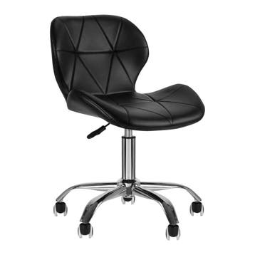 Salonstoel met Wielen Verstelbaar Zwart – Met Rugleuning –, Ophalen of Verzenden, Nieuw