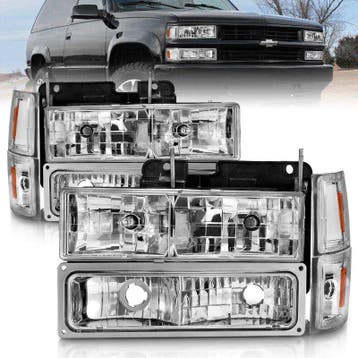 ANZO 88-98 Chevrolet C1500 Crystal Headlights Chrome w/, Auto-onderdelen, Ophalen of Verzenden, Nieuw