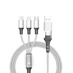 Universal Charger Cable — USB-C / Micro USB / Lightning, Verzenden, Refurbished