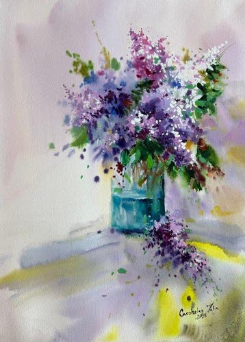 iulia carchelan - “Still life. Lilac flowers”