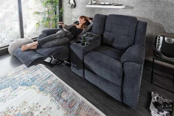 Exclusieve 2-zits bioscoopfauteuil HOLLYWOOD donkergrijze, Ophalen of Verzenden, Nieuw