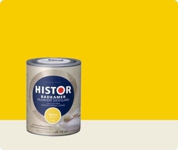 Histor Badkamer Muurverf Zijdeglans - Mimosa 1732 - 1 liter, Overige kleuren, Nieuw, Ophalen of Verzenden, Verf