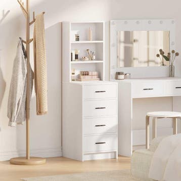 vidaXL Highboard Wit 40 x 41 x 135 cm Bewerkt hout, Minder dan 50 cm, Verzenden, Nieuw, Minder dan 100 cm
