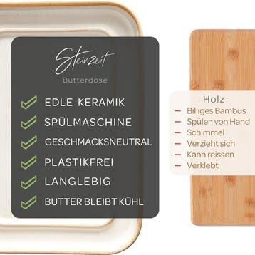 Botervloot met deksel - Keramiek - Wit - Steinzeit, Verzenden, Zo goed als nieuw