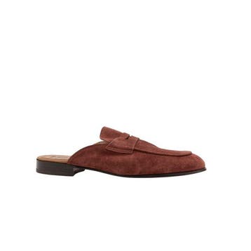 ISAIA NAPOLI - 9 UK - 43 IT - Sabot Chamois Penny Red Calf, Nieuw