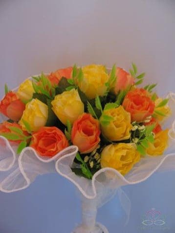 Bruidsboeket Zijden bloemen First 16 Summer Orange, Ophalen of Verzenden, Nieuw