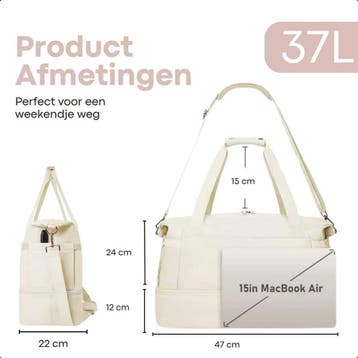 Kioto Weekendtas Dames - Duffel Bag 37L - Vliegtuig, Caravans en Kamperen, Ophalen of Verzenden, Zo goed als nieuw