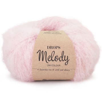 DROPS Melody Uni Colour - 06 poederroze - Wol Garen, Ophalen of Verzenden, Nieuw