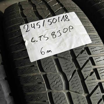2 x Continental Winter TS830P 245-50-18 104VWinterbanden 6mm, Auto-onderdelen, Banden en Velgen, 18 inch, Band(en), Personenwagen