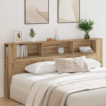 vidaXL Hoofdeinde kas Artisan Eiken Bewerkt hout, Verzenden, Nieuw, Bruin, Hout