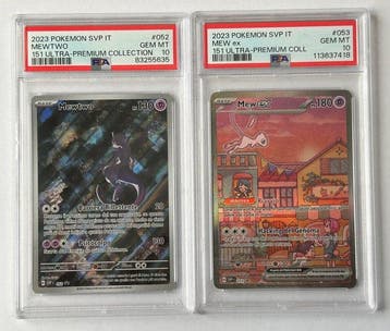 Pokémon - 2 Card - Set 151 MEW EX e MEW TWO PSA 10 053 e 052, Nieuw
