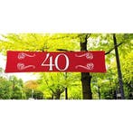 Rode 40 jaar spandoek 180 x 40 cm - 40 jaar getrouwd, Ophalen of Verzenden, Nieuw