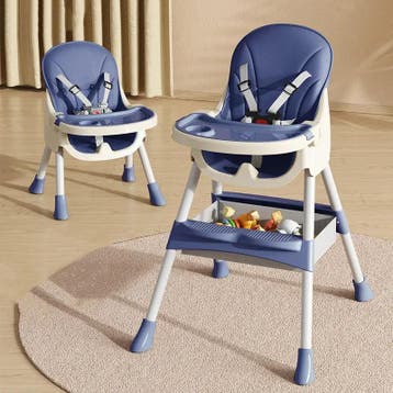 Meegroei kinderstoel inklapbaar | Blauw | Premium | OP=OP, Huis en Inrichting, Stoelen, Kunststof, Blauw, Verstelbaar, Nieuw