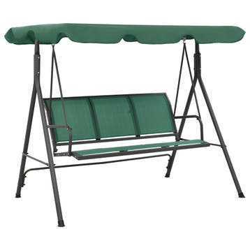 vidaXL Schommelbank 170 cm textileen en staal groen, Verzenden, Nieuw, Metaal